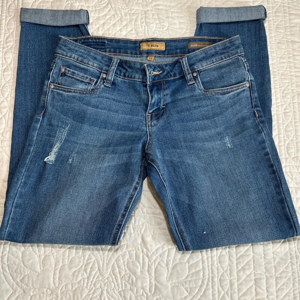 STS Blue Jeans Size 26 Denim Distressed Jessie Relaxed Boyfriend